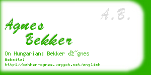 agnes bekker business card